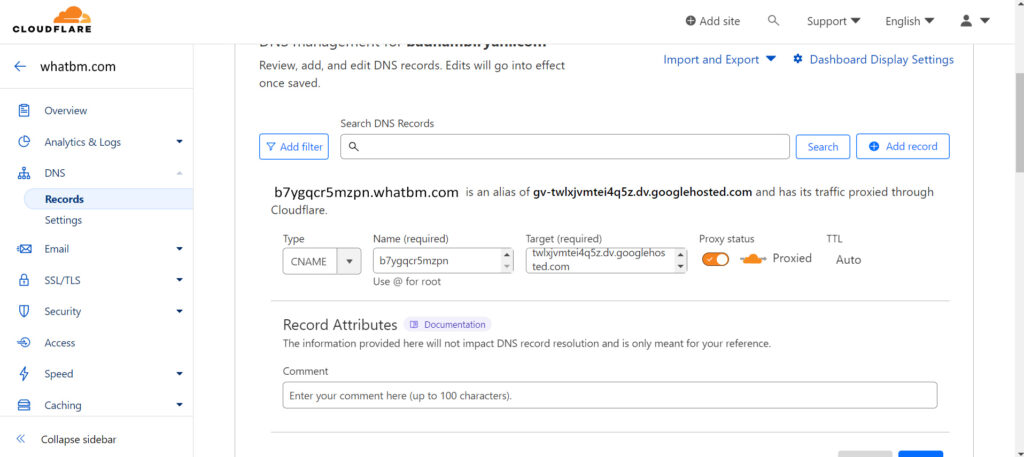 add subdomain in blogger using cloudflare
